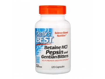 Бетаїн HCL і Пепсин, Betaine HCL & Pepsin, Doctor's Best, 120 капсул