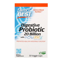 Пробиотики, Digestive Probiotic, Doctor's Best, 20 МЛРД КУО, 30 вегетаріанських капсул