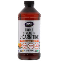 УЦІНКА L-Карнітін Рідкий з Цитрусовим Смаком, L-Carnitine, Now Foods, 3000 мг, 473 мл (вм'ятина)