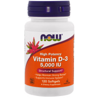 Витамин D3 5000IU, Now Foods, 120 желатиновых капсул