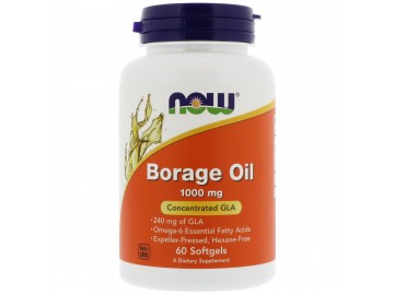 Масло бурачника, Now Foods, Borage Oil, 1000 мг, 60 м'яких желатинових капсул