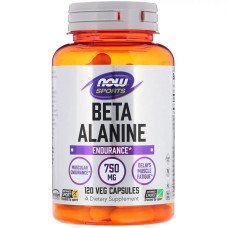 Бета-Аланин, Beta-Alanine, Now Foods, 750 мг, 120 вегетаріанських капсул