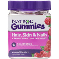 Комплекс для волос, кожи и ногтей, вкус малины, Natrol, Hair, Skin & Nails, 90 жевательных таблеток
