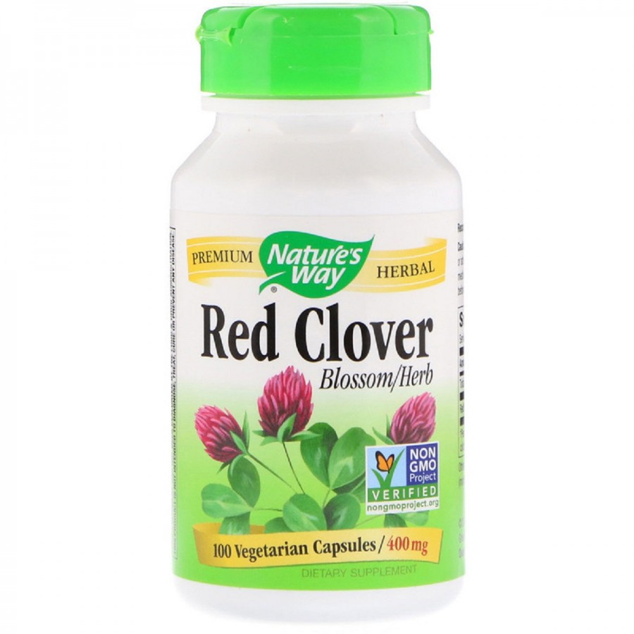 Червона Конюшина, Red Clover, Nature's Way, 400 мг, 100 Вегетаріанських Капсул