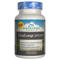 Комплекс для Поддержки Легких, Спорт, Clear Lungs, RidgeCrest Herbals, 60 гелевых капсул
