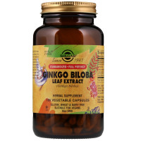 Экстракт Листьев Гинкго Билоба, Ginkgo Biloba Leaf Extract, Solgar, 180 гелевых капсул