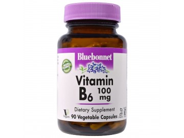 Вітамін B6 100 мг, Vitamin B6, Bluebonnet Nutrition, 90 вегетаріанських капсул