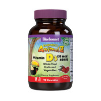 Витамин D3 400IU для детей, Вкус Ягод, Rainforest Animalz, Bluebonnet Nutrition, 90 жевательных таблеток