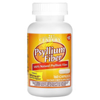 Клетчатка из псиллиума, Psyllium Fiber, 21st Century, 160 капсул