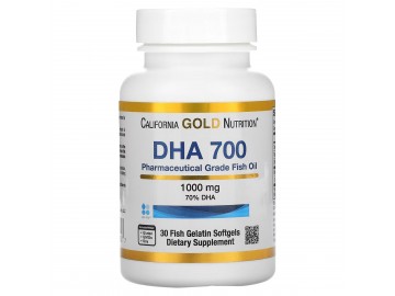 ДГК 700, Риб'ячий жир, 1000 мг, DHA 700 Fish Oil, California Gold Nutrition, 30 желатинових капсул