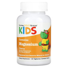 Магній для дітей, смак вишні, Chewable Magnesium for Children, California Gold Nutrition, 90 жувальних таблеток