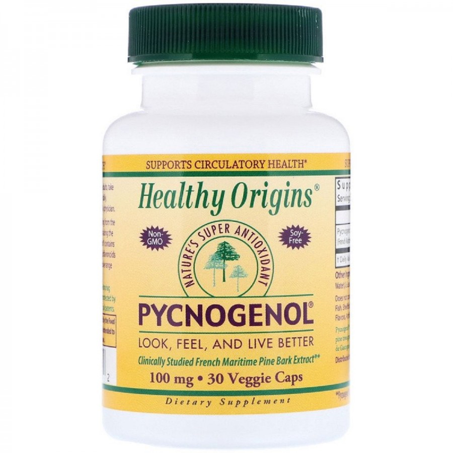 Пікногенол, Pycnogenol, Healthy Origins, 100 мг, 30 капсул