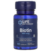 Биотин, 600 мкг, Biotin, Life Extension, 100 капсул