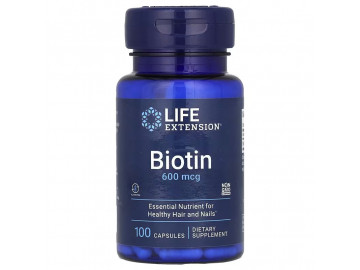 Біотин, 600 мкг, Biotin, Life Extension, 100 капсул