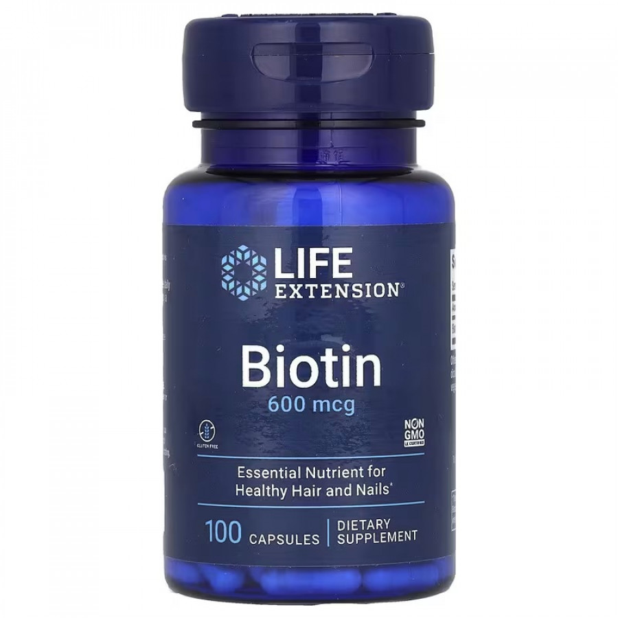 Біотин, 600 мкг, Biotin, Life Extension, 100 капсул