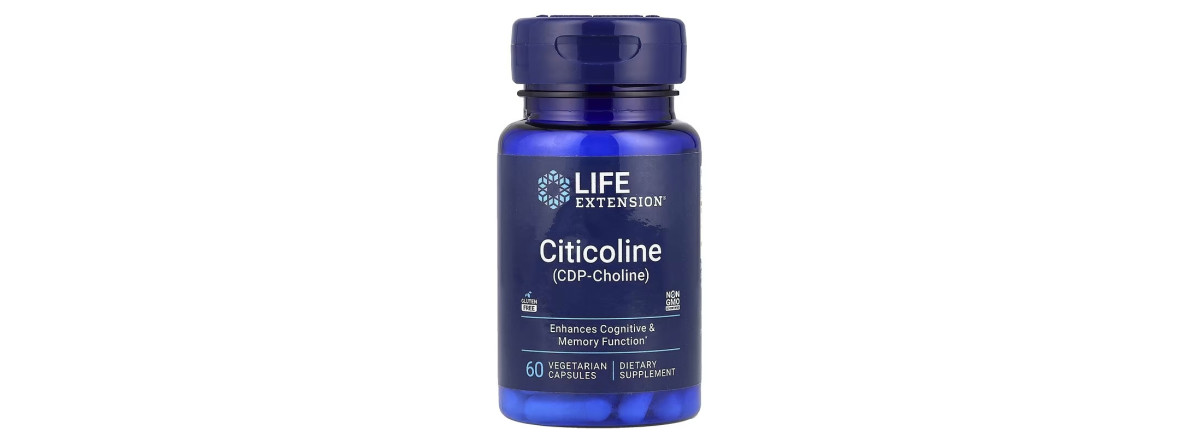 Цитиколін, 500 мг порції, Citicoline (CDP Choline), Life Extension, 60 вегетаріанських капсул