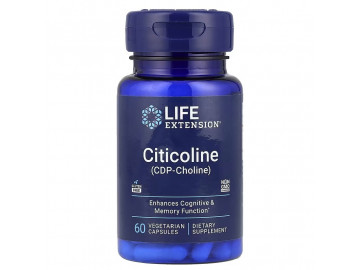 Цитиколін, 500 мг порції, Citicoline (CDP Choline), Life Extension, 60 вегетаріанських капсул