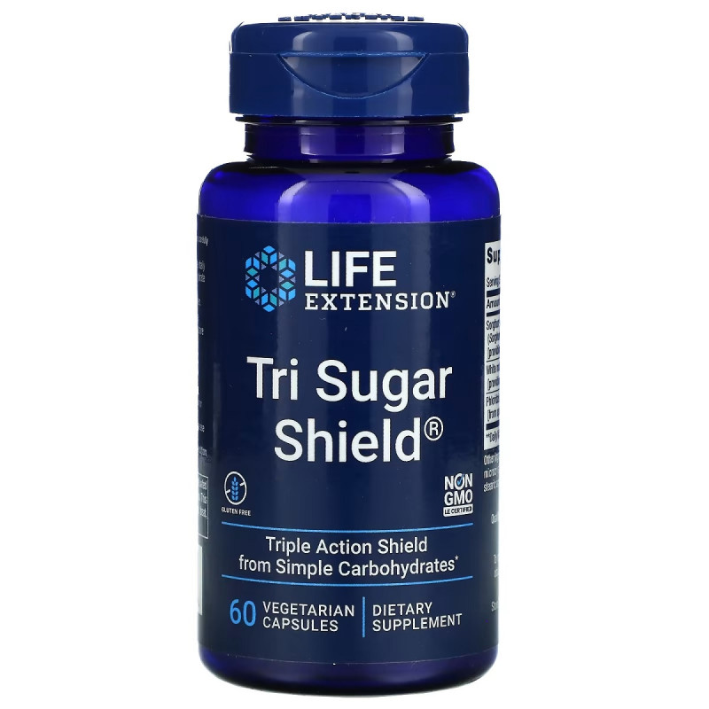 Тройная защита от сахара, Tri Sugar Shield, Life Extension, 60 вегетарианских капсул