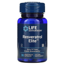 Ресвератрол, Resveratrol Elite, Life Extension, 30 вегетаріанських капсул