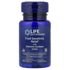 Підтримка травлення з діамінооксидазою, Food Sensitivity Relief with Diamine Oxidase (DAO), Life Extension, 60 вегетаріанських капсул