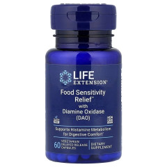 Підтримка травлення з діамінооксидазою, Food Sensitivity Relief with Diamine Oxidase (DAO), Life Extension, 60 вегетаріанських капсул