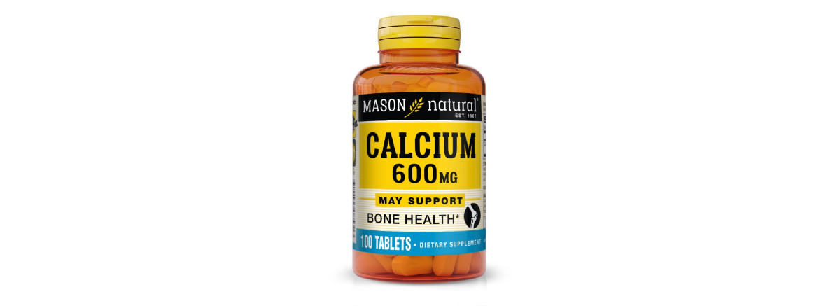 Кальций 600 мг, Calcium 600 mg, Mason Natural, 100 таблеток