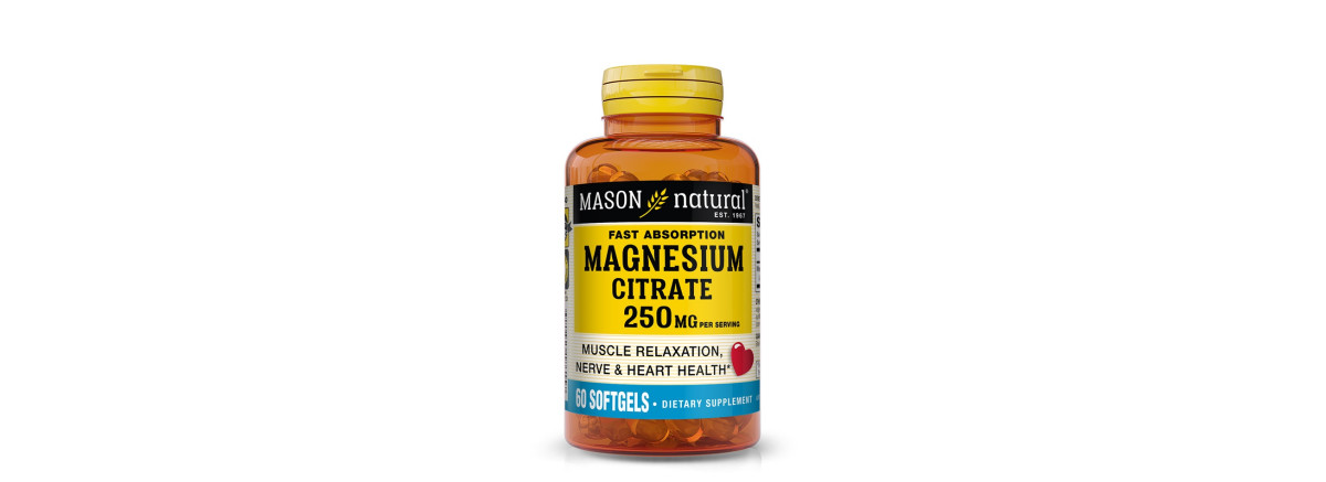 Магній цитрат, 250 мг, Magnesium Citrate, Mason Natural, 60 гелевих капсул