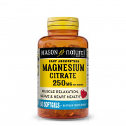 Магний цитрат, 250 мг, Magnesium Citrate, Mason Natural, 60 гелевых капсул