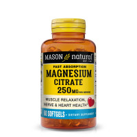 Магній цитрат, 250 мг, Magnesium Citrate, Mason Natural, 60 гелевих капсул