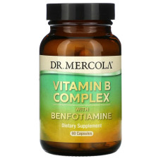 Комплекс Витаминов B с бенфотиамином, Vitamin B Complex with Benfotiamine, Dr. Mercola, 60 капсул
