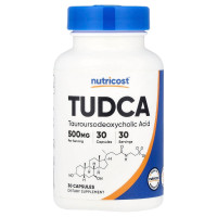 Тауроурсодезоксихолева кислота, 500 мг, TUDCA, Nutricost, 30 капсул