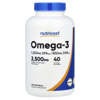 Омега-3, Omega-3, Nutricost, 120 гелевих капсул