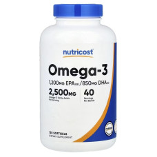 Омега-3, Omega-3, Nutricost, 120 гелевих капсул
