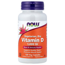 Вітамін D у сухій формі, 1000 МО, Vegetarian Dry Vitamin D, Now Foods, 120 вегетаріанських капсул
