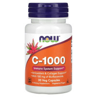 Витамин C-1000, Vitamin C-1000, Now Foods, 30 вегетарианских капсул