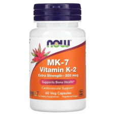 Вітамін K-2, 300 мкг, MK-7 Vitamin K-2, Now Foods, 60 вегетаріанських капсул