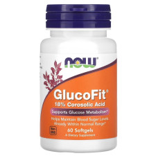 Глюкофіт, контроль цукру, GlucoFit, Now Foods, 60 гелевих капсул