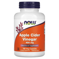 Яблочный уксус, 450 мг, Apple Cider Vinegar, Now Foods, 180 вегетарианских капсул