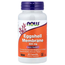 Мембрана яєчної шкаралупи, 500 мг, Eggshell Membrane, Now Foods, 60 капсул
