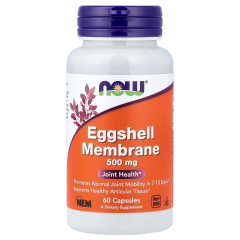 Мембрана яєчної шкаралупи, 500 мг, Eggshell Membrane, Now Foods, 60 капсул