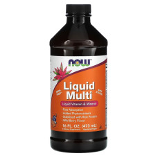 Рідкі мультивітаміни та мінерали, смак лісових ягід, Liquid Multi, Now Foods, 473 мл