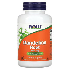 Кульбаба, екстракт кореня, 500 мг, Dandelion Root, Now Foods, 100 вегетаріанських капсул