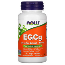 EGCG Экстракт Листьев Зеленого Чая 400мг, Green Tea Extract, Now Foods, 90 вегетарианских капсул