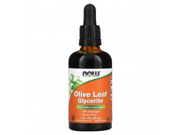 Листя оливи, гліцериновий екстракт у краплях, Olive Leaf Glycerite, Now Foods, 59 мл