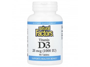 Вітамін D3, 1000 МО, Vitamin D3, Natural Factors, 90 таблеток