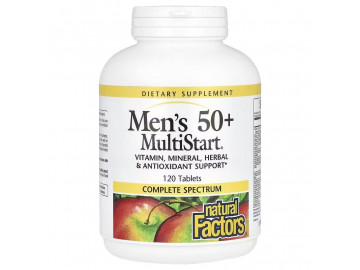 Мультивітаміни для чоловіків 50+, Men's 50+ MultiStart, Natural Factors, 120 таблеток