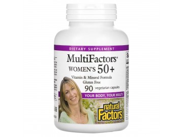 Мультивітаміни для жінок 50+, MultiFactors, Women's 50+, Natural Factors, 90 вегетаріанських капсул