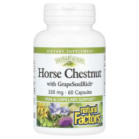 Кінський каштан з виноградними кісточками, 350 мг, HerbalFactors, Horse Chestnut with GrapeSeedRich, Natural Factors, 60 капсул