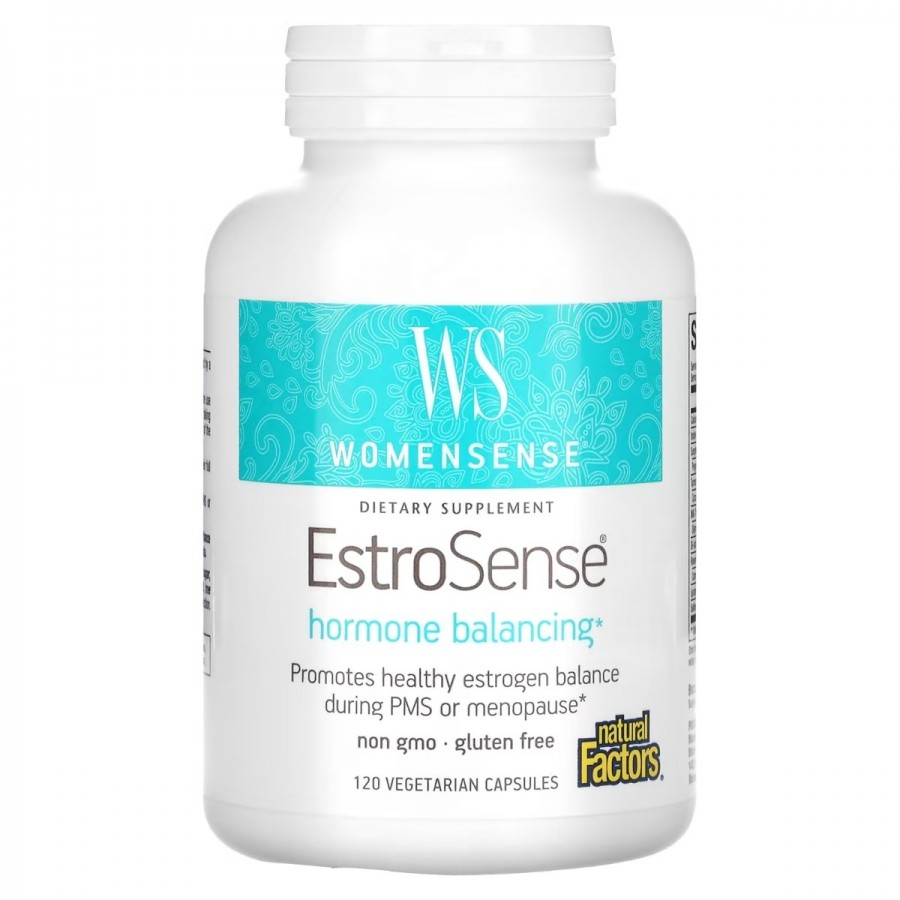 Гормональний баланс, WomenSense, EstroSense, Hormone Balancing, Natural Factors, 120 вегетаріанських капсул