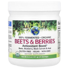 Антиоксиданти, Whole Earth&Sea, Beets&Berries, Natural Factors, 187 гр